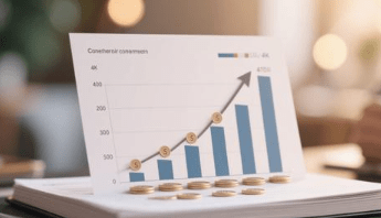 A simple chart showing upward growth with small monthly contributions.